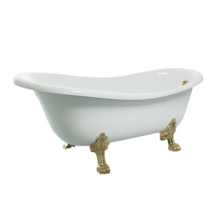 Ванна из литьевого мрамора Migliore Bella 170x80, на лапах Leone Standart, золото