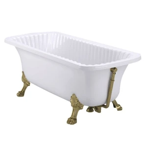 Ванна из литьевого мрамора Migliore Olivia 174x80, на лапах Leone Standart, бронза