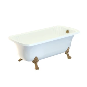 Ванна из литьевого мрамора Migliore Olivia 174x80, на лапах Leone Standart, бронза