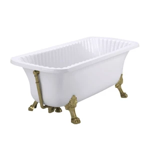 Ванна из литьевого мрамора Migliore Olivia 174x80, на лапах Leone Standart, бронза