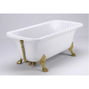 Ванна из литьевого мрамора Migliore Olivia 174x80, на лапах Leone Standart, золото