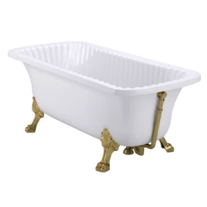 Ванна из литьевого мрамора Migliore Olivia 174x80, на лапах Leone Standart, золото