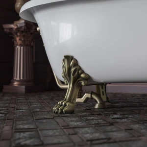 Ванна из литьевого мрамора Migliore Milady 185x82, на лапах Leone Standart, бронза