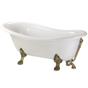 Ванна из литьевого мрамора Migliore Milady 185x82, на лапах Leone Standart, бронза