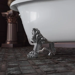 Ванна из литьевого мрамора Migliore Milady 185x82, на лапах Leone Standart, хром