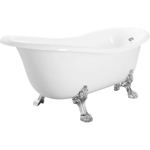 Ванна из литьевого мрамора Migliore Milady 185x82, на лапах Leone Standart, хром