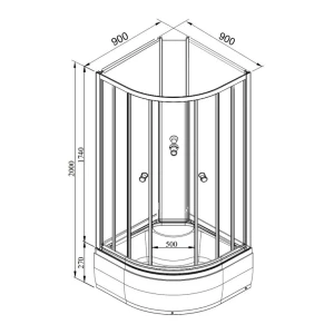 Душевая кабина DTO LM790N 90х90 без крыши