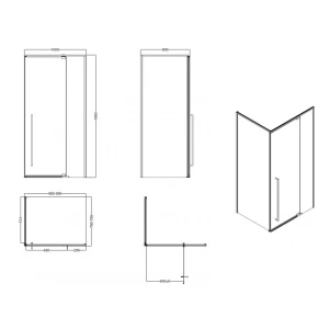 Душевое ограждение Esbano ESA-108PS-B 100x80