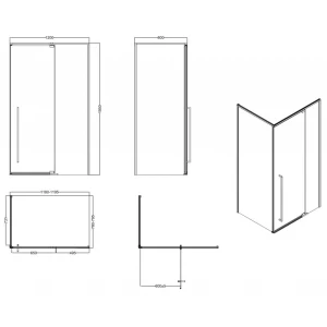 Душевое ограждение Esbano ESA-128PS-GM 120x80 оружейная сталь