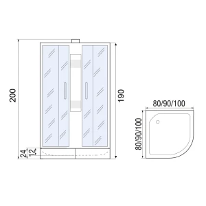 Душевая кабина River Nara Eco 80/24 MT 80х80 без крыши