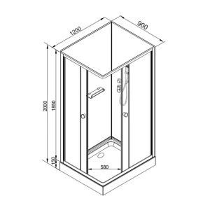 Душевая кабина DTO LK215NGM 120x90
