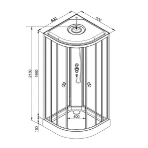 Душевая кабина DTO LM908GM 80х80 с гидромассажем