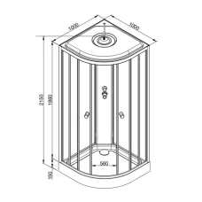 Душевая кабина DTO LM901GM 100х100 с гидромассажем