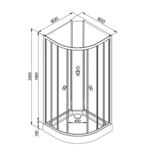 Душевая кабина DTO LM908N 80х80 без крыши