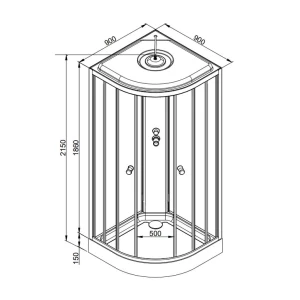 Душевая кабина DTO LM909 90х90 стандартная