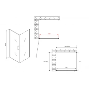 Душевой уголок Abber Sonnenstrand 100х80 AG04100B-S80B