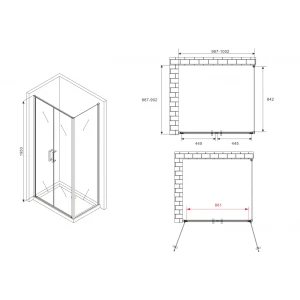 Душевой уголок Abber Sonnenstrand 100х90 AG04100BC-S90B