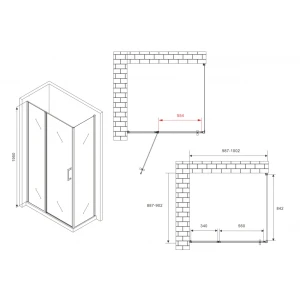 Душевой уголок Abber Sonnenstrand 100х90 AG04100S-S90