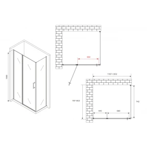 Душевой уголок Abber Sonnenstrand 120х80 AG04120MS-S80M