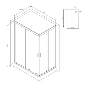 Душевой уголок Am.Pm Gem 120x80 W90G-404-120280-MT
