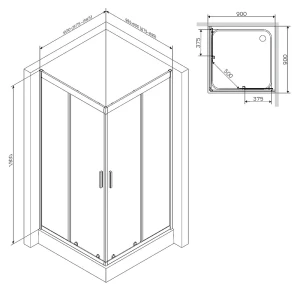 Душевой уголок Am.Pm Gem 90x90 W90G-403-090MT
