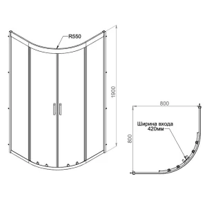 Душевой уголок Am.Pm Gem 80x80 W90G-401-080WT