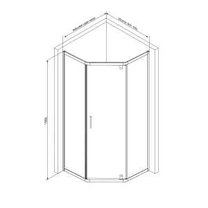 Душевой уголок Am.Pm Gem 5-corner Pivot 90x90 W90G-405-090MT