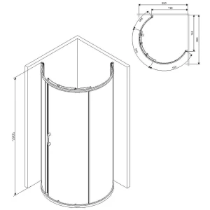 Душевой уголок Am.Pm Like Round 95x95 W83G-333-095CT