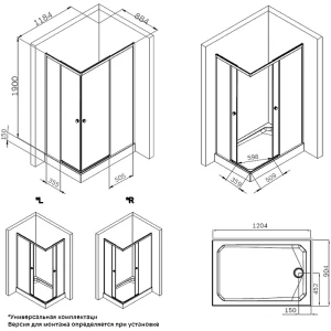 Душевой уголок Am.Pm X-Joy 120x90 W94G-403-12090-BТ