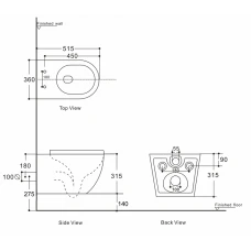 Комплект Aquanet Rimless Cetus 2.0 с инсталляцией и клавишей хром