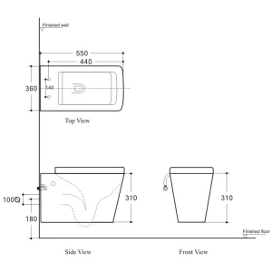 Унитаз подвесной Aquanet Rimless Tavr-W BL-103N-WHT