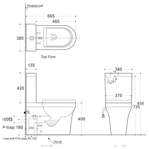 Унитаз-компакт Aquanet Rimless Nova-C1 BL-101N-TPT-A