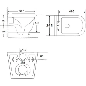 Унитаз подвесной Aquanet Rimless Atago Glide-W CL-11042