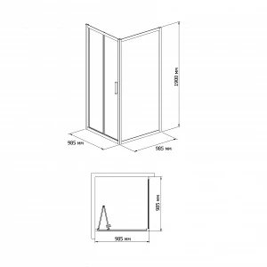 Душевой уголок BandHours Snow/Side-Glass 1010 100х100 190410001