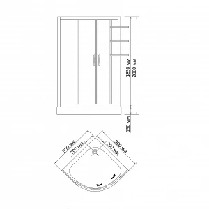 Душевой уголок BandHours Eureka 90x90 180201102