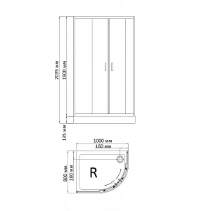 Душевой уголок BandHours Tulip 810 R 100x80 180281211