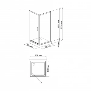 Душевой уголок BandHours Frenk/Side/Square 88 80х80 180551401