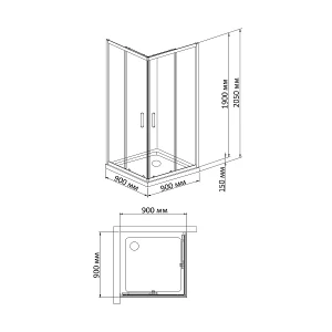 Душевой уголок BandHours Plumin 90 90x90 180651401