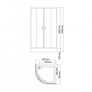 Душевой уголок BandHours Concorde-2 90x90 180191101