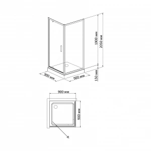 Душевой уголок BandHours Frenk/Side/Square 99 90х90 180591401