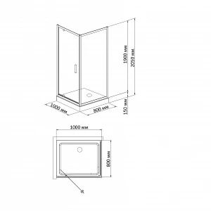 Душевой уголок BandHours Frenk/Side/Rectangular 810 100х80 180381301