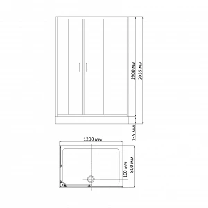 Душевой уголок BandHours Toledo 812 120х80 180421301