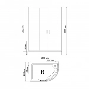 Душевой уголок BandHours Alba-2 R 120x80 180321213