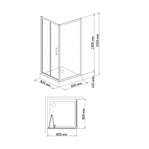 Душевой уголок BandHours Snow/Side/Square 88 80х80 180561401