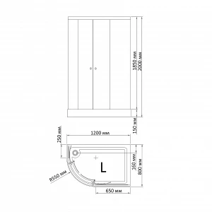 Душевой уголок BandHours Alba L 120x80 180311221