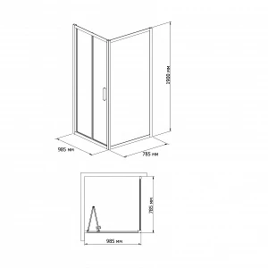 Душевой уголок BandHours Snow/Side-Glass 810 100х80 190200001