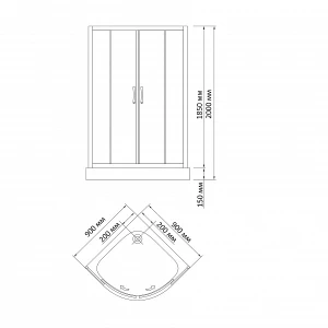 Душевой уголок BandHours Concorde 90x90 180181101