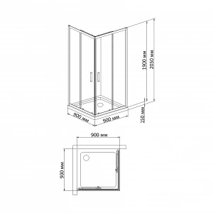 Душевой уголок BandHours Plumin 90х90 180611401
