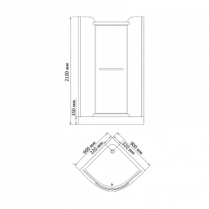 Душевой уголок BandHours Smart 90x90 180171101