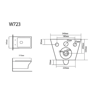 Подвесной унитаз Black & White Universe (W-723)